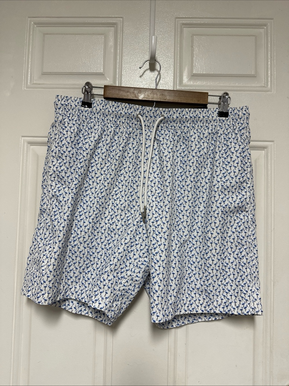 Slate And Stone Swim Trunks Sz Large Blue Flamingo Beach Surf Hippy Summer